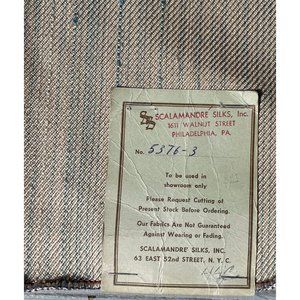 MCM Fabric Beige & Blue Mid-Century Cotton Silk Scalamandre Sample Sewing Supply
